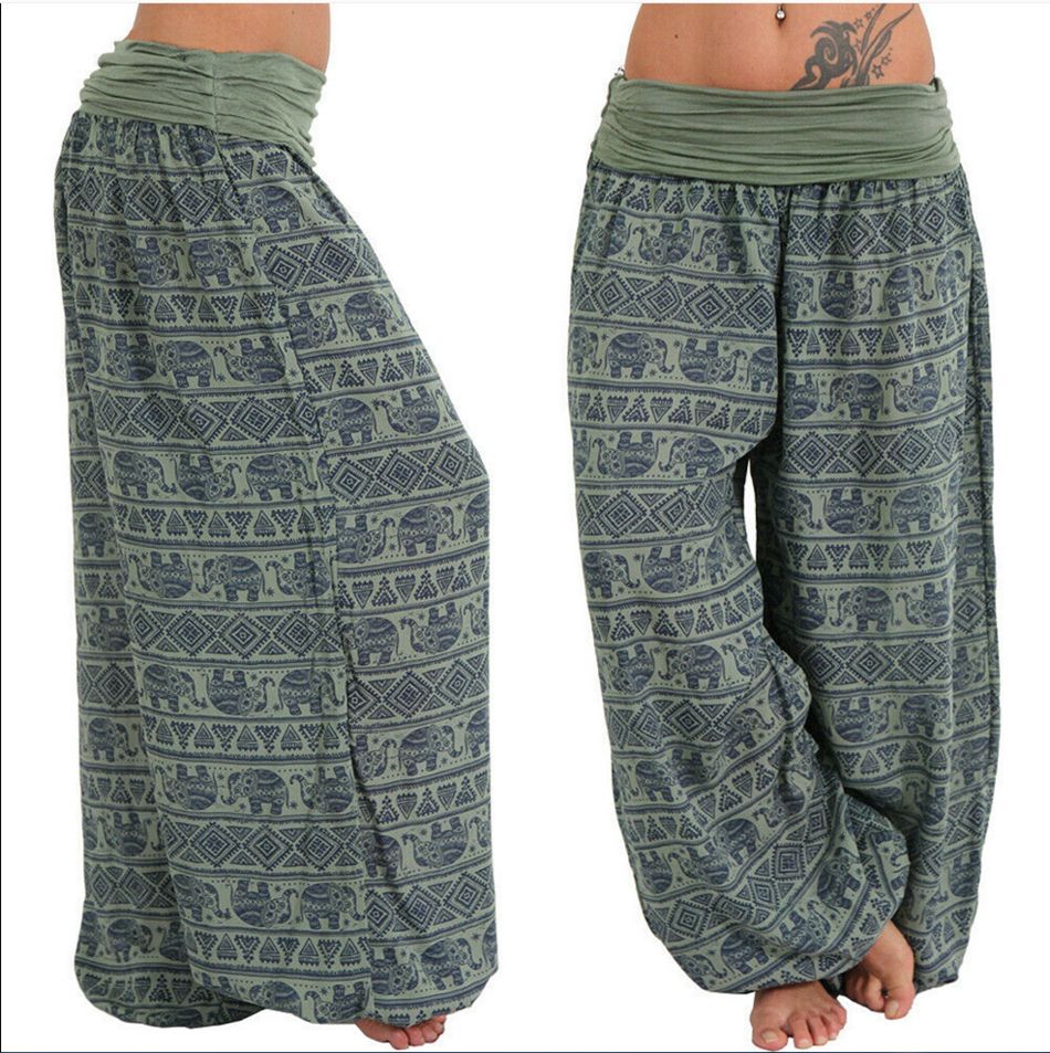 Blue -2, XL Pants for Women,Harem Yoga Pants Soft Modal Elastic Waist Long Baggy Sports Workout Casual Capri Trousers