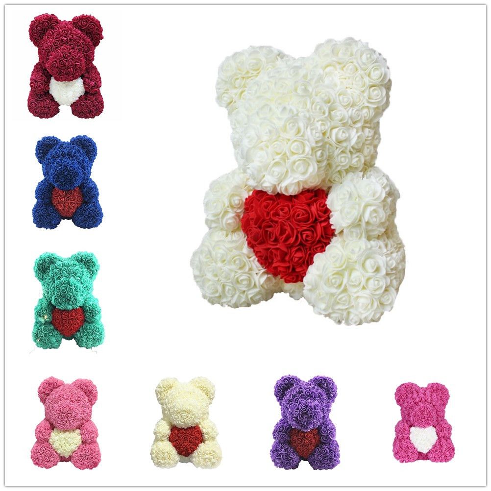 2020 Creative Hot Sale 40cm Foam Bear Of Roses Artificial Flowers Home