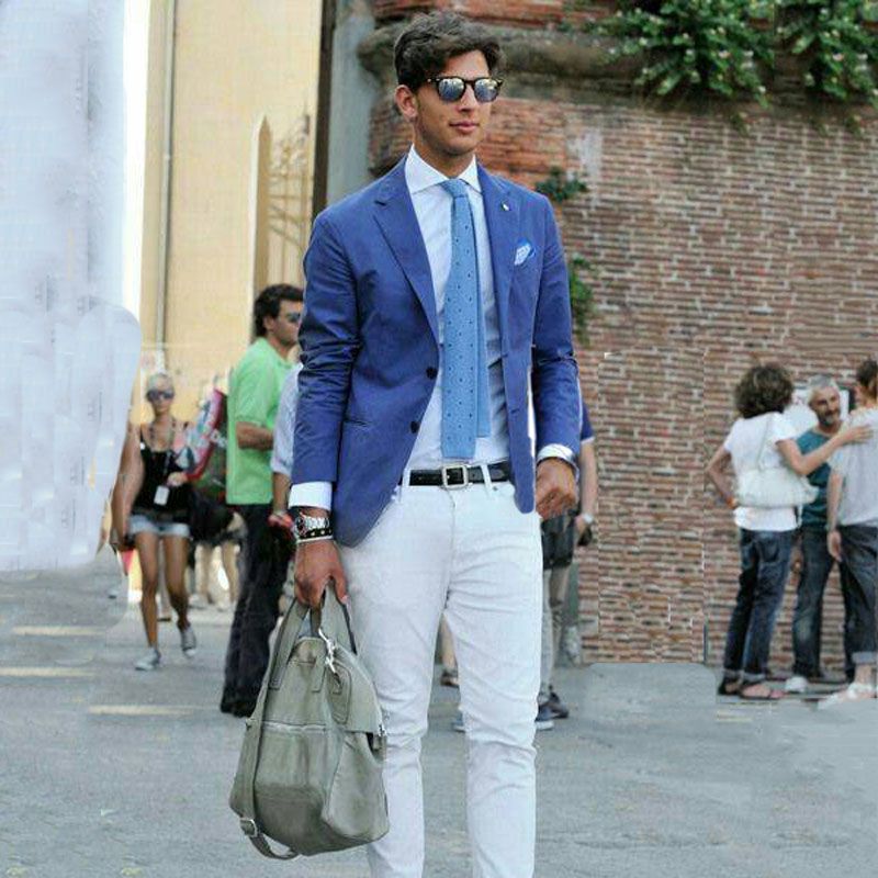 Compre Verano Playa Azul Hombres Trajes De Pantalon Novio Vestimenta Casual Blanco Del Traje De Novio Traje Homme Trajes De Hombre Padrinos De Desgaste A 53 8 Del Cadiat Dhgate Com