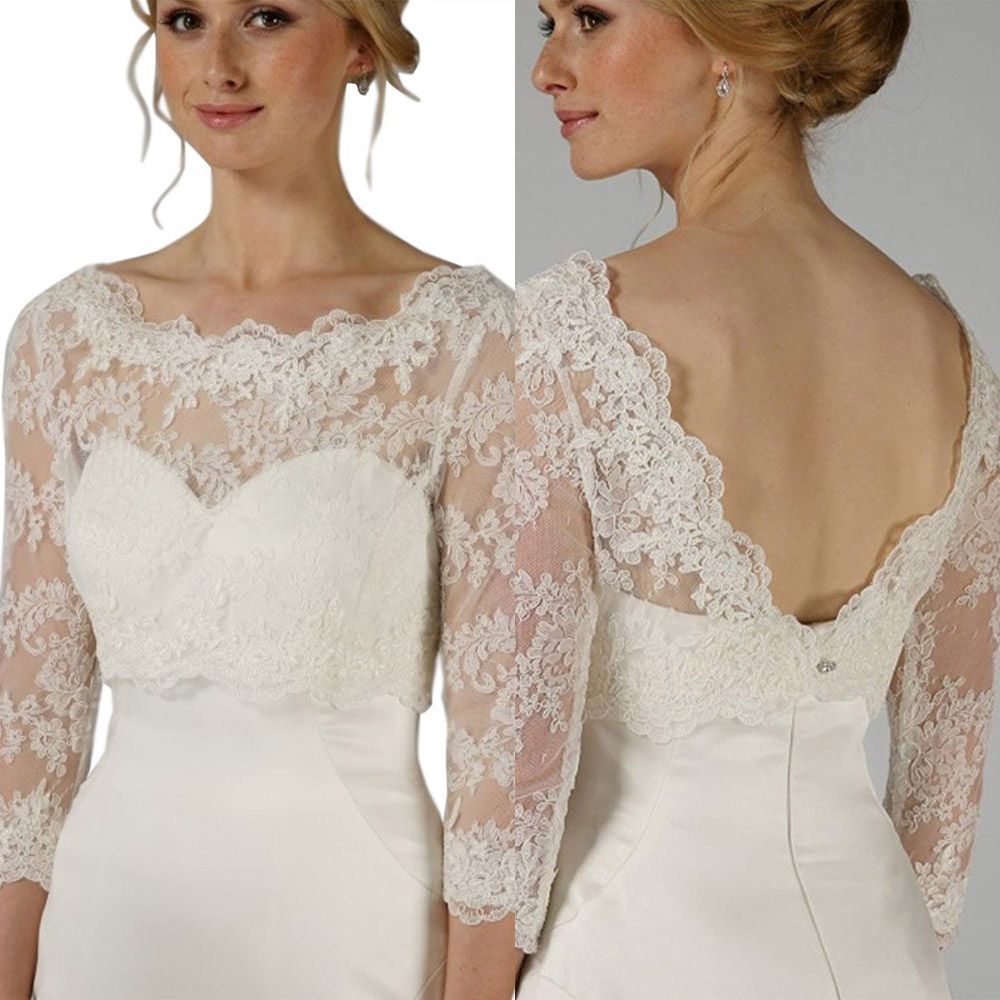 long sleeve lace wedding jacket