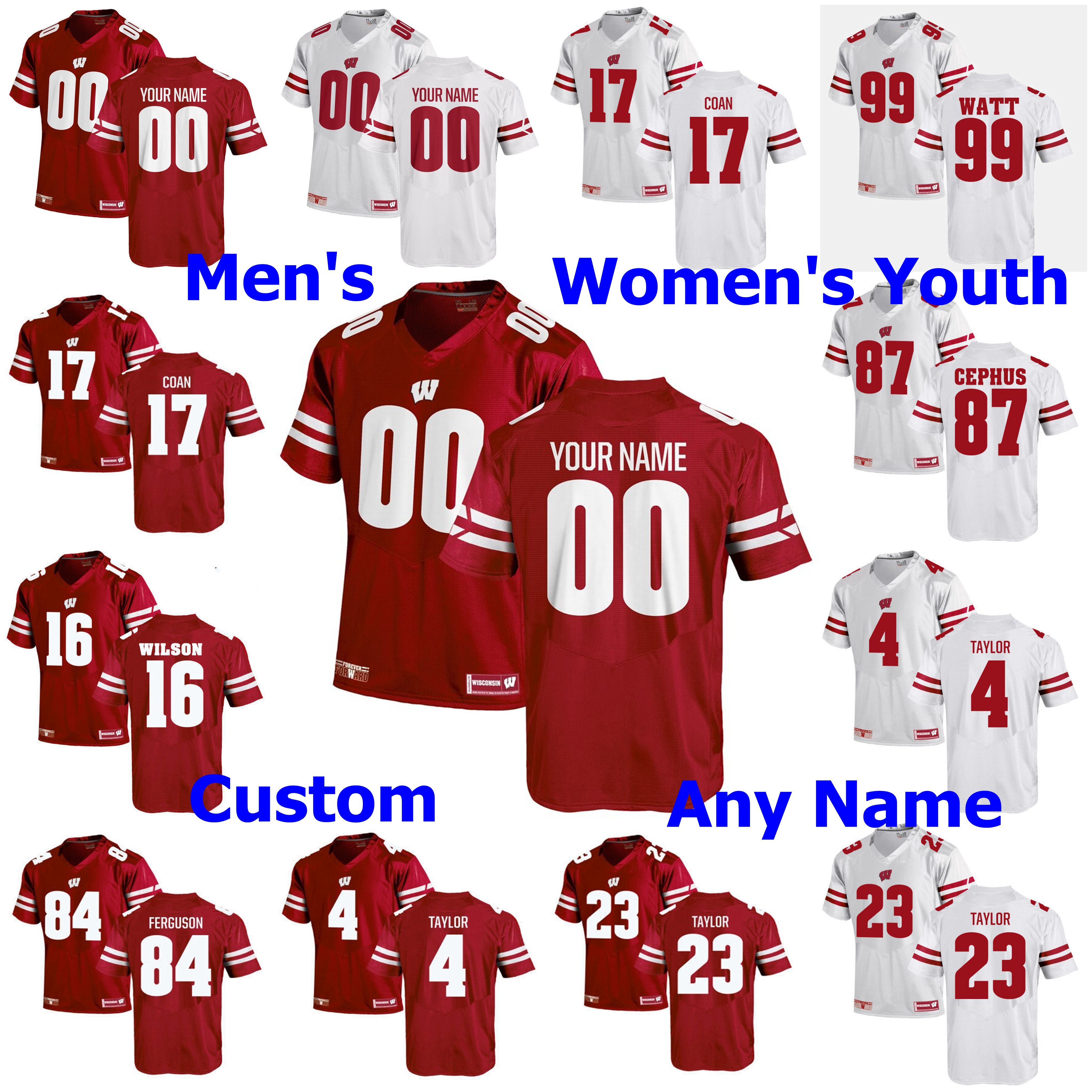 custom wisconsin football jersey