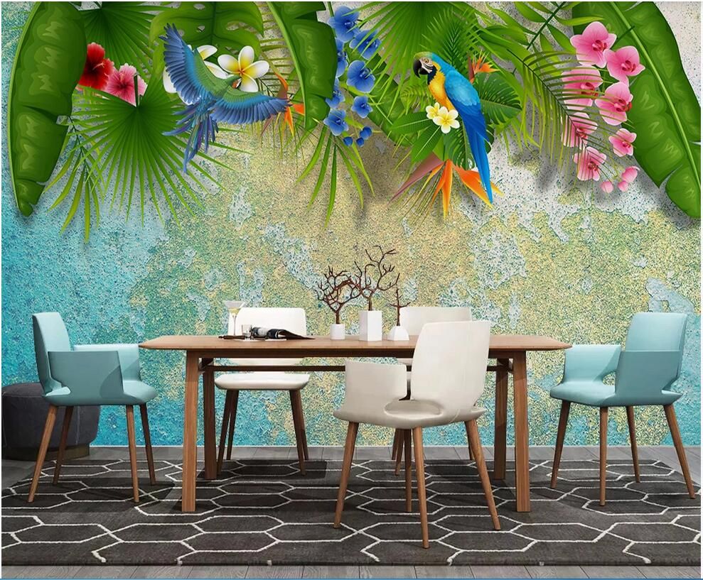 Papel tapiz 3D personalizado foto mural día de primavera flor flor pájaro  fondo nórdico fondo pared