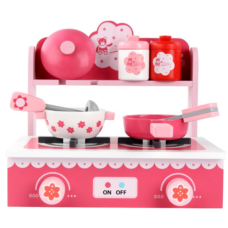 Compre Nueva Simulación De Madera Pequeña Cocina Rosa Estufa De Gas Chica Juego De Casa De Juguete A 38,53 € Del Toyguiyang | DHgate.Com