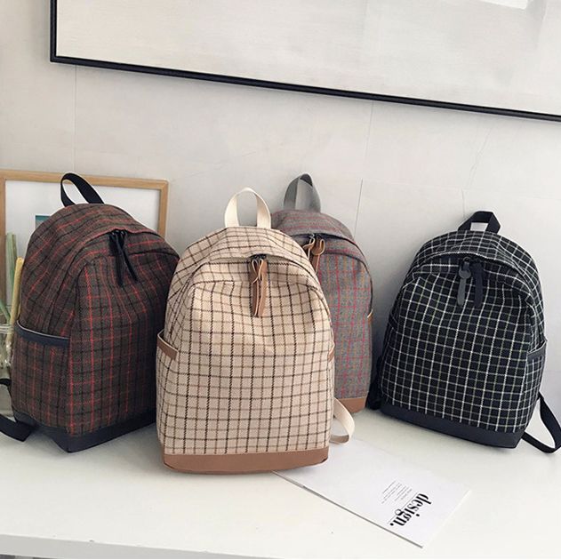 plaid backpack