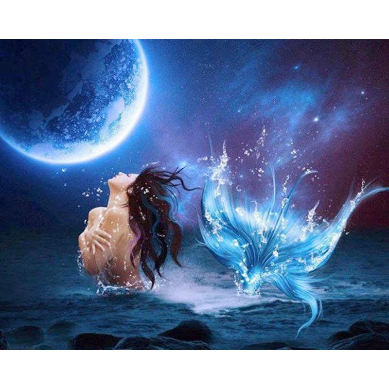 2020 Marine Mermaid 5d Diy Full Diamond Painting Cross Stitch Kit