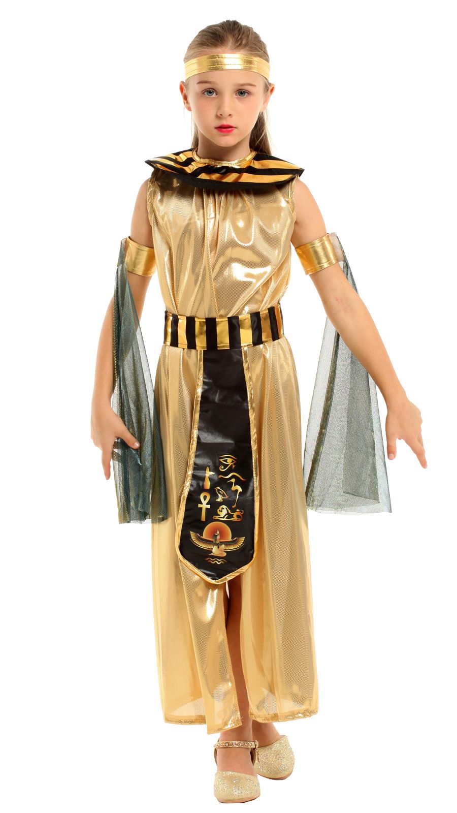 CK100 Roman Princess Child Girls Cleopatra Egyptian Goddess Halloween Costume 