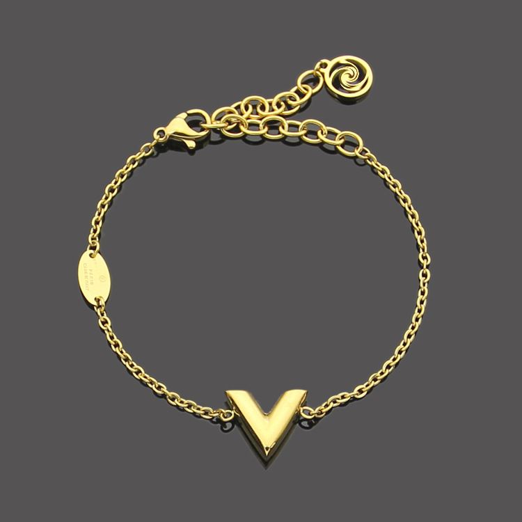 Stylish 20cm V Letter Dainty Bracelets For Women 316L Titanium Steel  Perfect Gift For Couples From Emily_jewelry, $10.43