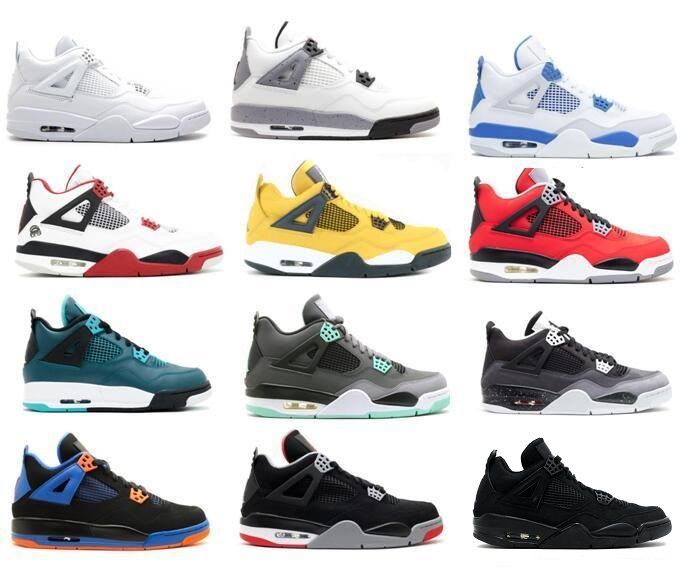 New 4 4s Pure Money Royalty White Air Cement Bred Military B Blue Men Women Basketball Shoes 
