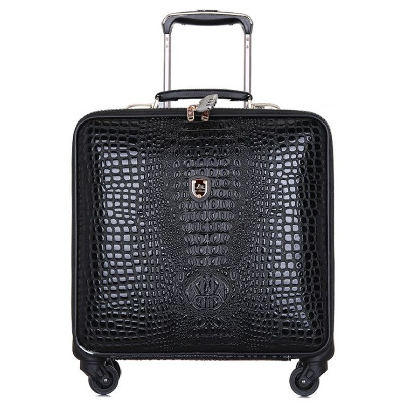 High Quality Retro Luggage 16 Inch Men Commercial PU Crocodile Pattern ...