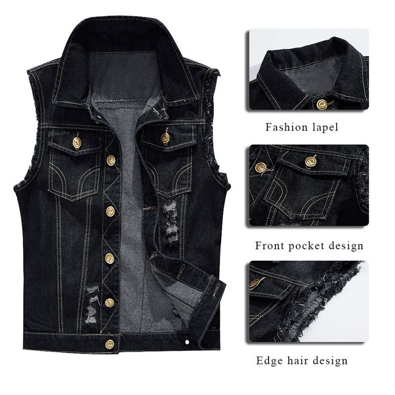 punk jean vest