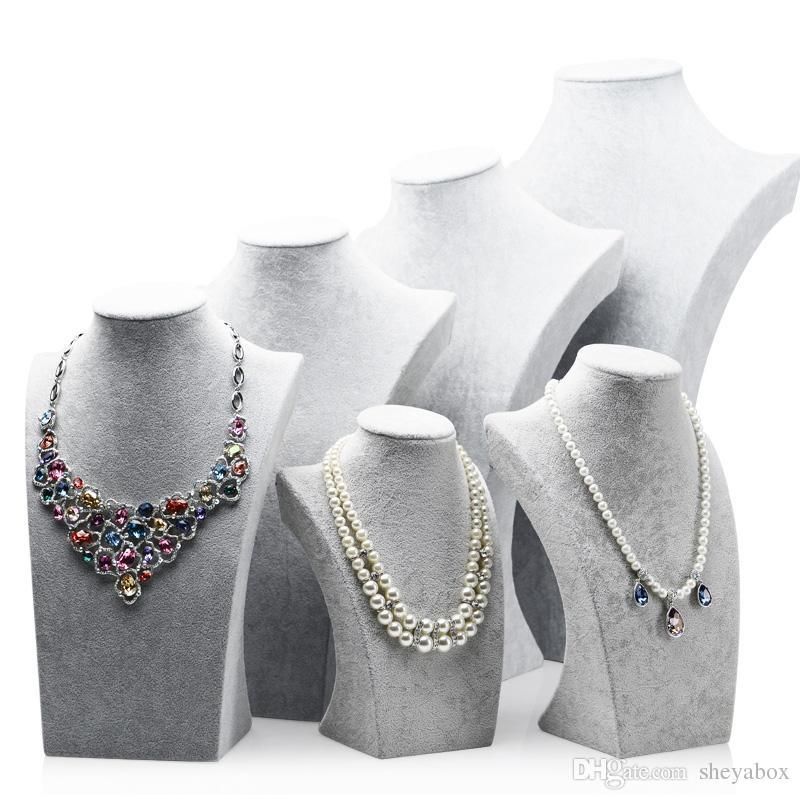 Velvet Jewelry Pendant Necklace Display Stand Mannequin Holder Shelf Showcase Velvet Jewelry Pendant Necklace Display Stand Mannequin Holder Shelf Showcase