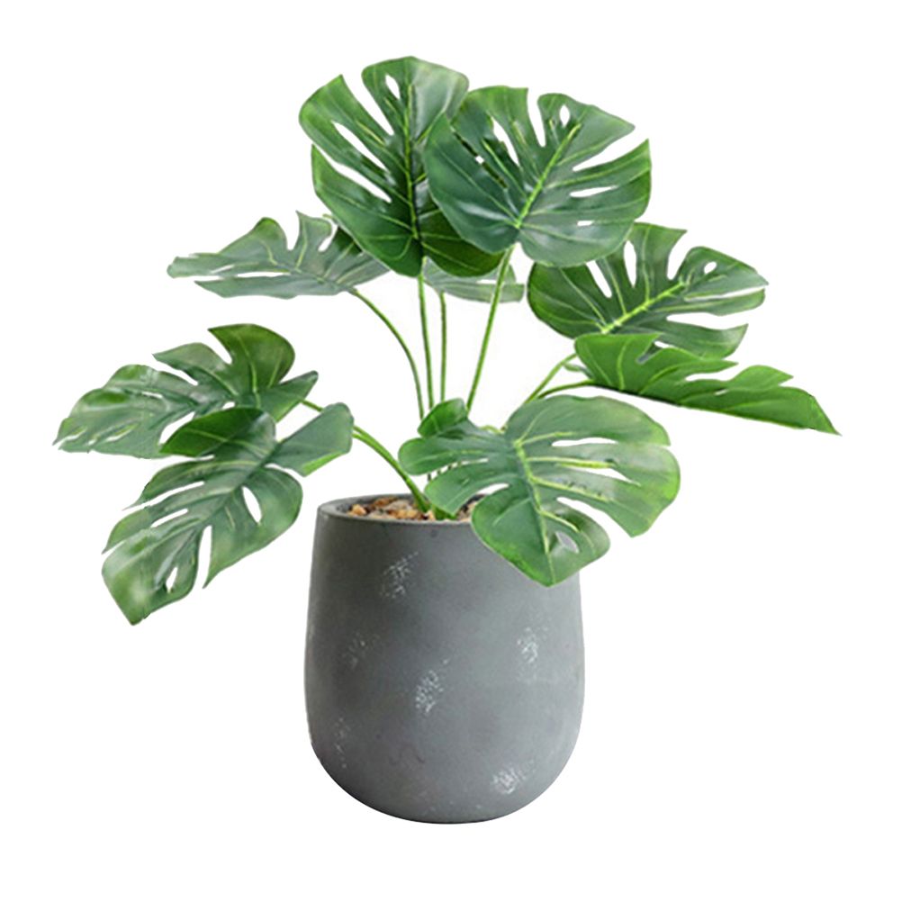 compre plantas artificiales decorativas tropical seda monstera deja planta artificial planta de tiesto falso para el partido casero decoracion de la
