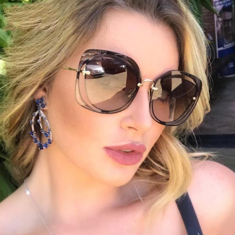 cat eye circle sunglasses