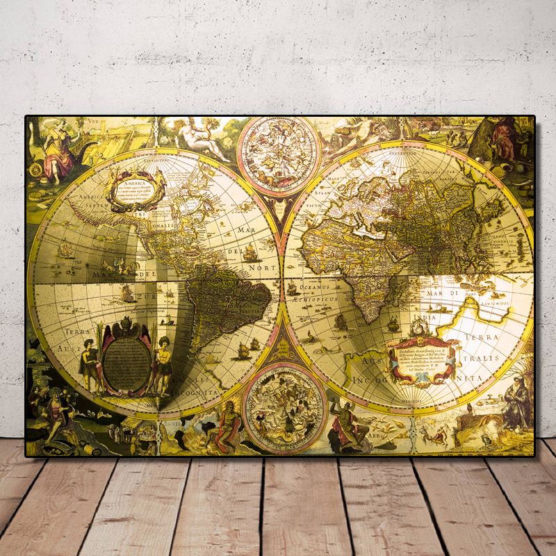2020 1 Panel Canvas Paintings Golden World Map Wall Art Pictures For Living Room Posters And Prints Home Decoration Unframed From Watchsaler 27 36 Dhgate Com