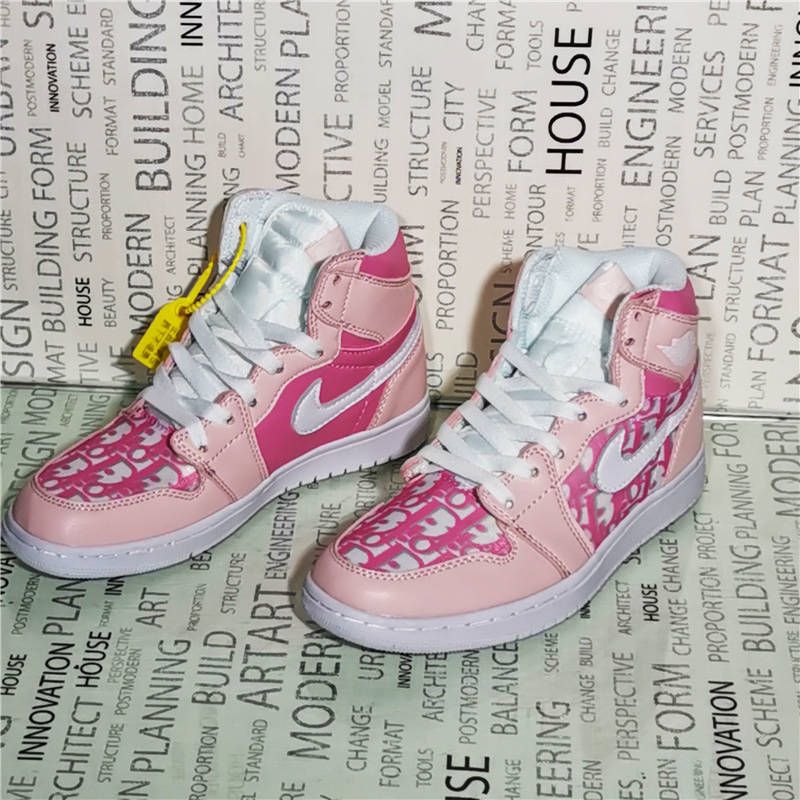 Sneaker alta B23 per bambini Tessuto tecnico Dior Oblique bianco e rosa  fluo | DIOR