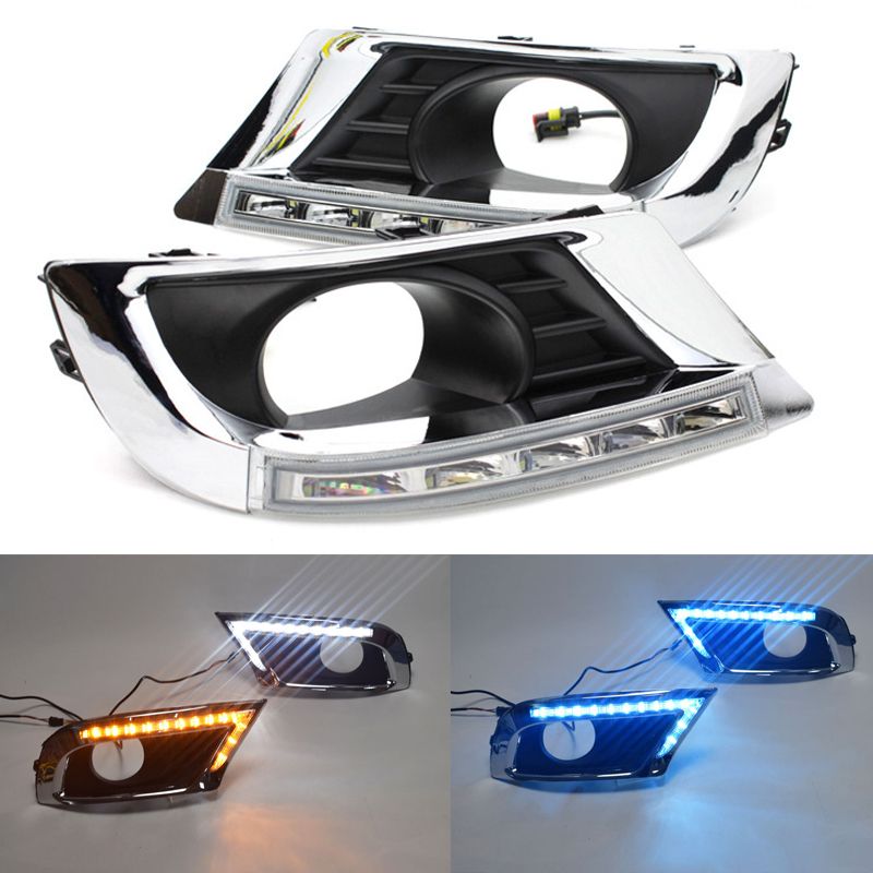 For Toyota Camry 2009 2011 DRL Fog Lamp Car LED White Yellow Turn Signal Waterproof LED Daytime