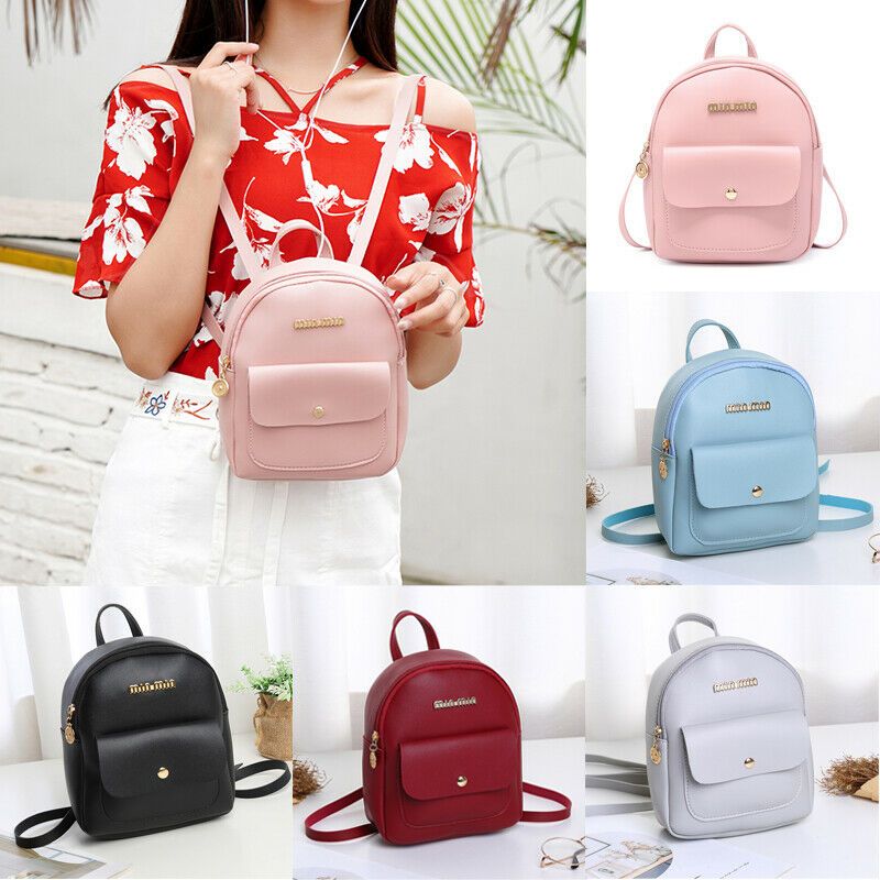 Mini Backpack Womens Casual Purse PU Leather Shoulder Rucksack Small Trave