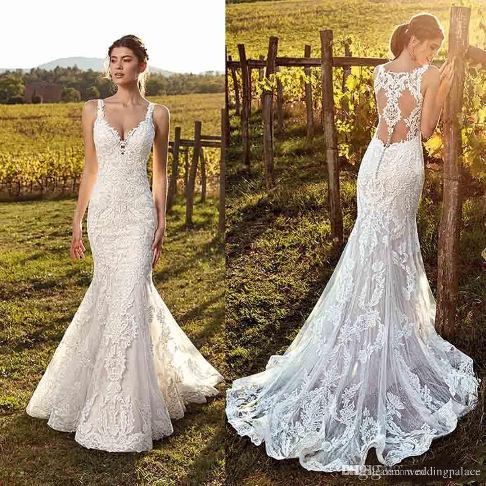 illusion back wedding dress