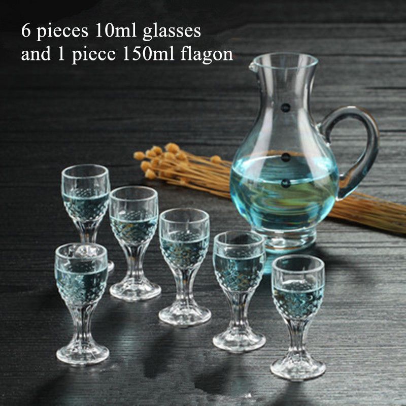 White Wine Goblet Shot Glasses And Flagon Set Nuptial Small Cup Dining