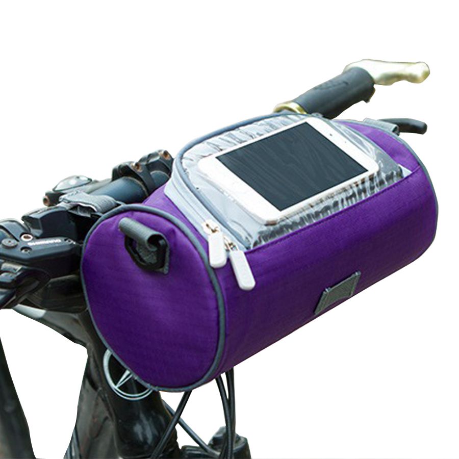 purple bike bag
