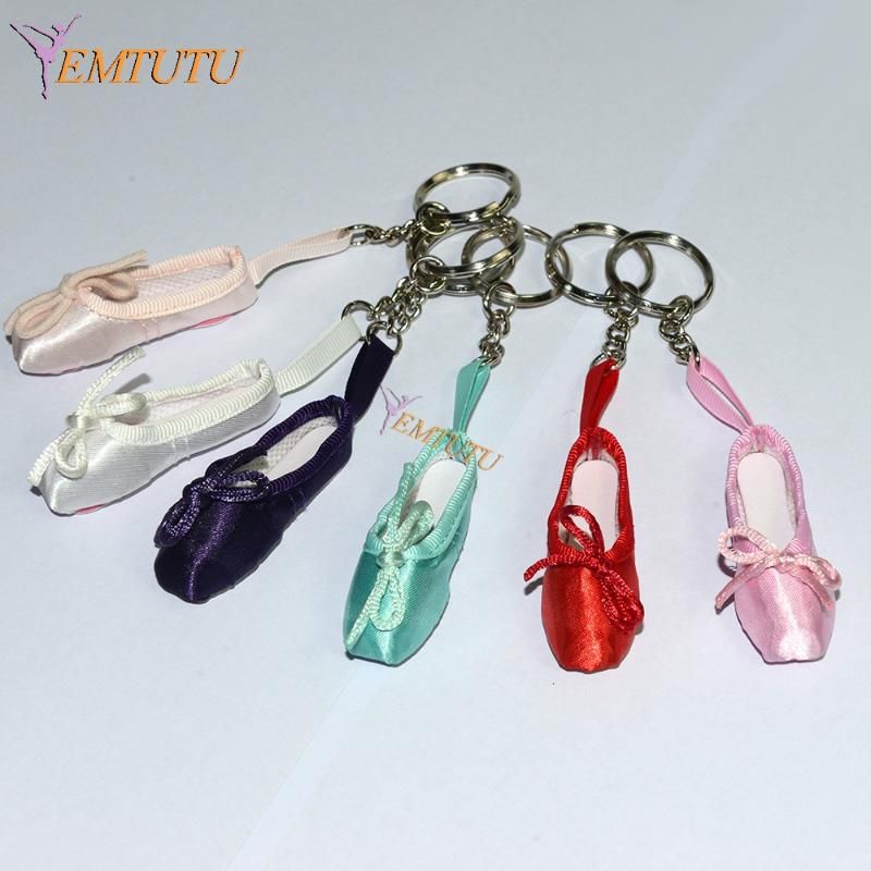 2020 Mini Ballet Shoe Keychain Ballet Gift Satin Pointe Shoes Key Ring