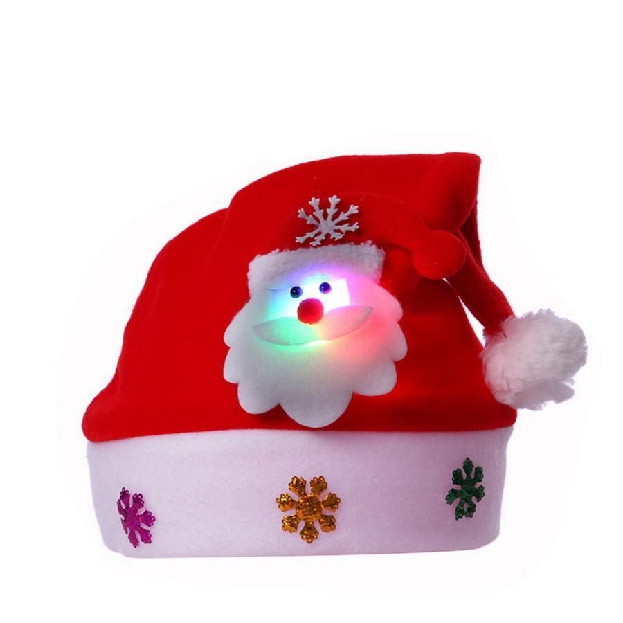 Kids Glow Christmas Beanie Hat Cartoon Plush Pom Pom Christmas Santa Cap Baby Snowman Deer Xmas Party Hats Tta2040 4 Hoodies Beanies From Qiansuning666 0 04 Dhgate Com