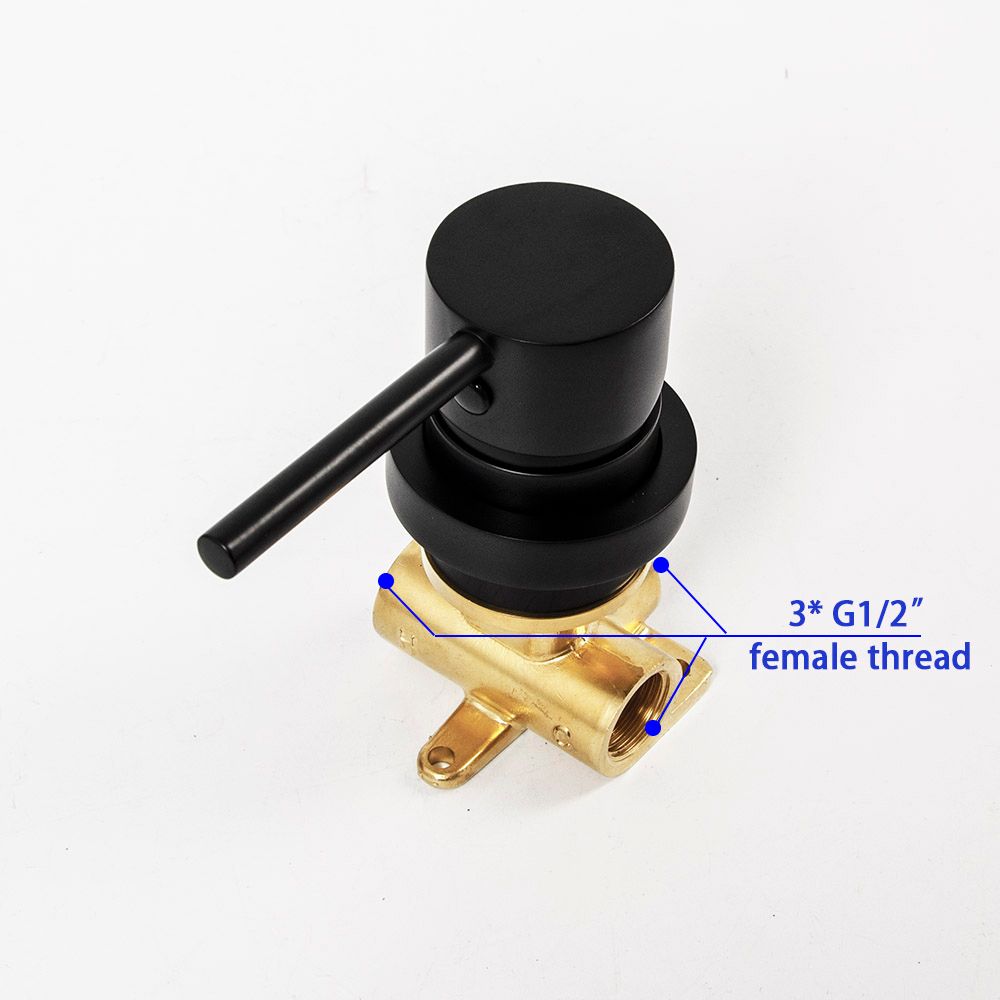 2020 Matte Black Water Mixer Valve Solid Brass Wall Mounted Shower