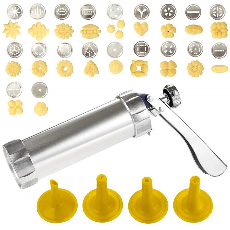 2020 Cookie Press Stainless Steel Biscuit Press Cookie Gun Set With 20
