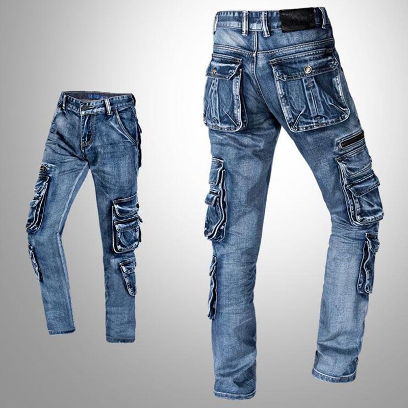 Acquistare Jeans Da Uomo Stile Retrò Da Uomo, Multi Tasche, Lavato,  Vestibilità Attillata, Pantaloni Jeans Da Uomo Economico | Consegna Veloce  E Qualità | DHgate Italy