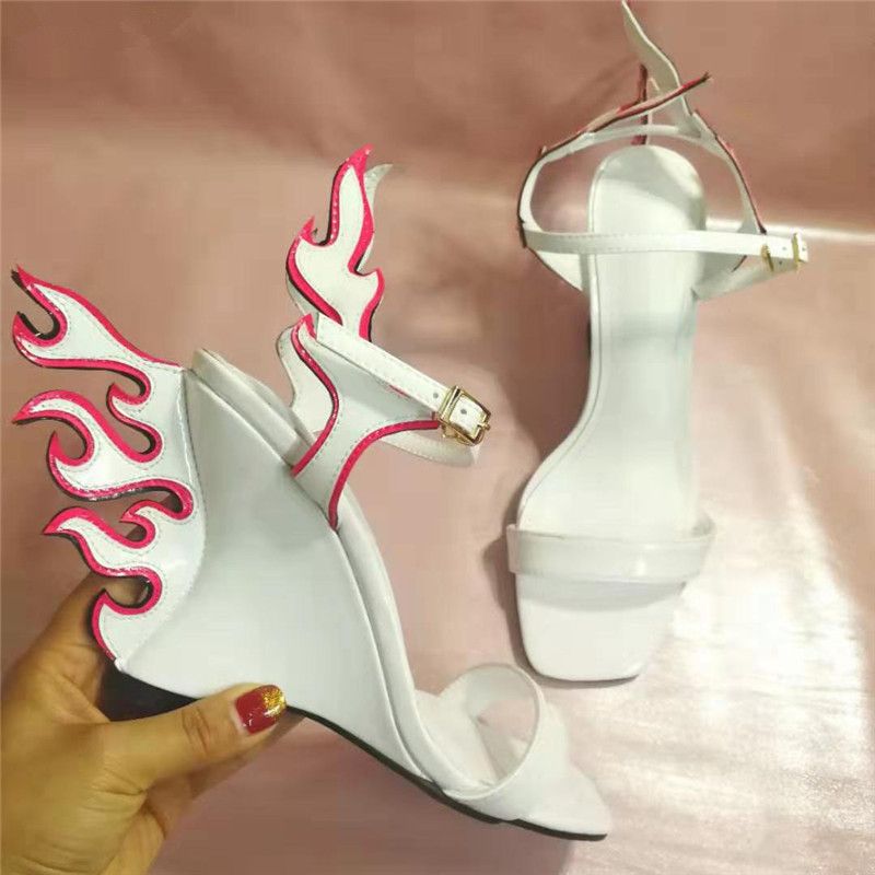 flame wedge heels