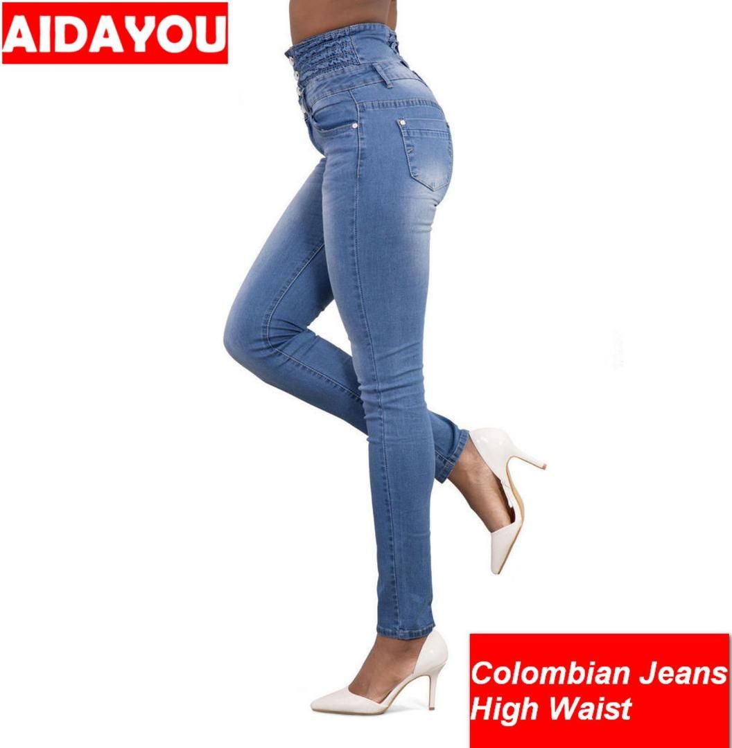 Compre Colombiano Jeans BuLifting Skim Fit Colombianos Levanta Cola Fit Elásticos Jeans Cintura Alta Plus Size Ouc450 De Hogon, $107,38 | Pt.Dhgate.Com