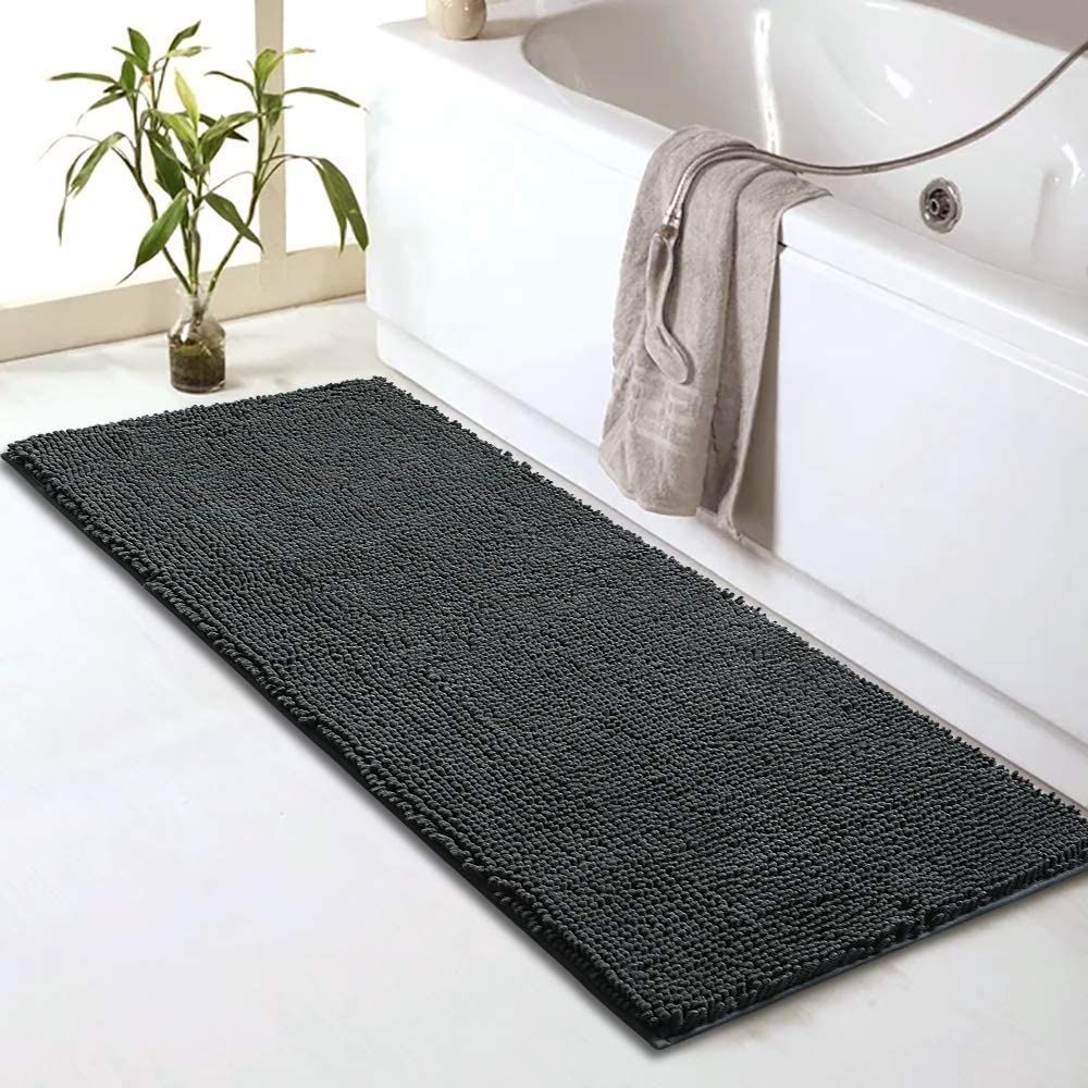 2021 Chenille Bathroom Rugs Runner 59 X 20 Anti Slip Long Bath Mat