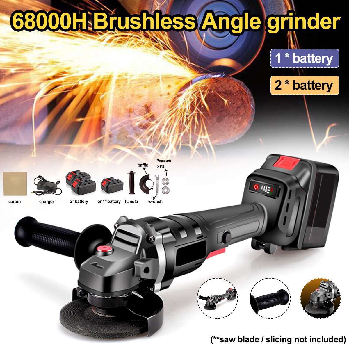 2020 18v Angle Grinder With 68000mah Lithium Ion Cordless Power Tool Cutting And Grinding Machine Polisher For Home Diy T200602 From Xue009 74 79 Dhgate Com
