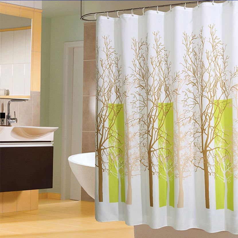 2020 Eco Friendly Plants Pattern Shower Curtains Waterproof Bathroom