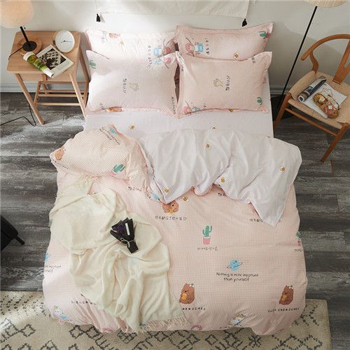 Christmas Gift Bedding Set Ab Side Quilt Cover Flat Sheet Pillow