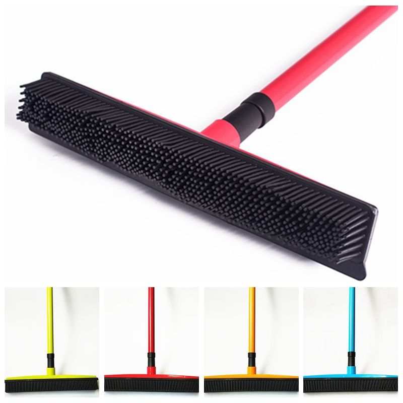 Squeegees Broom Pet Hair Removal Broom Telescoping Handle Carpet Rubber