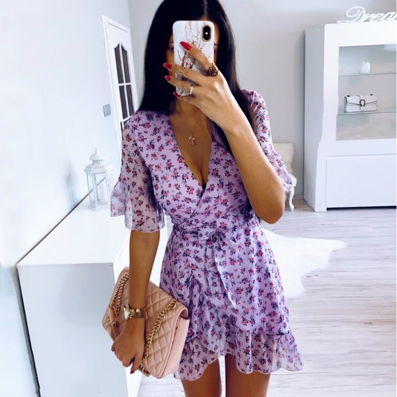 lilac wrap dress
