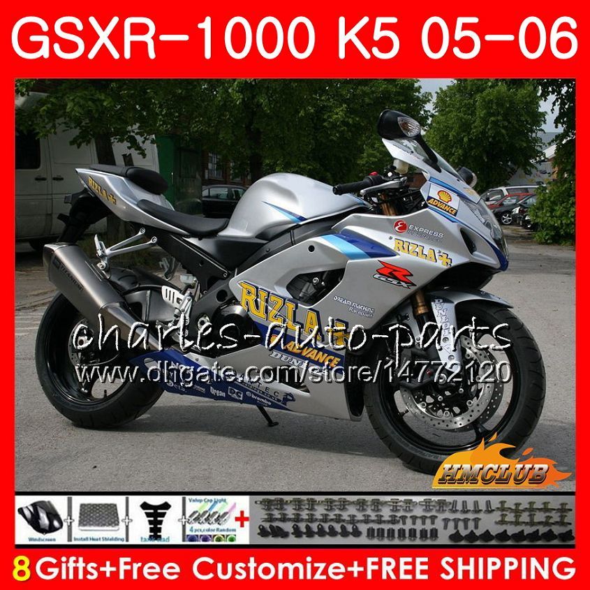 Bodywork For Suzuki Gsxr 1000 K5 Gsxr1000 05 06 Body Kit 11hc 1 Gsx R1000 Gsxr 1000 Glossy Silvery 05 06 Gsx R1000 05 06 Fairing Cowl From Charles Auto Parts 424 69 Dhgate Com