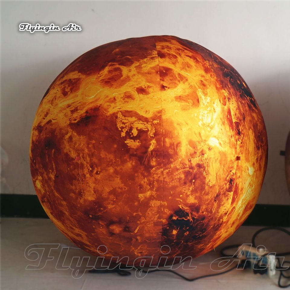 2019 Simulated Solar System Lighting Inflatable Venus Planet Large Yellow Ball Blow Up Celestial Body Star Balloon For Party Decoration From