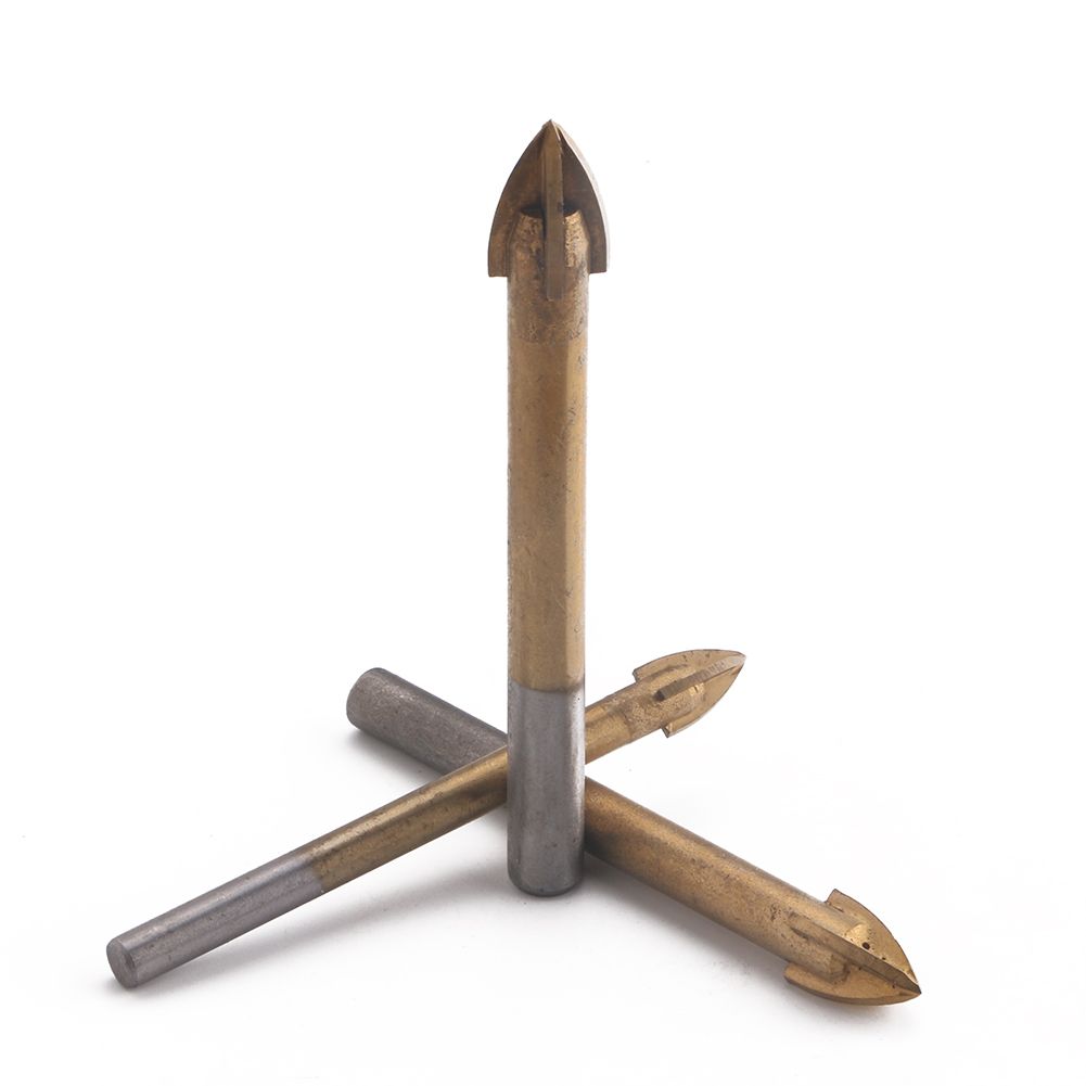 4//5//6//8//10//12mm Titanium Coated Glass Tile Drill Bit Spear Head For Wood Ceramic