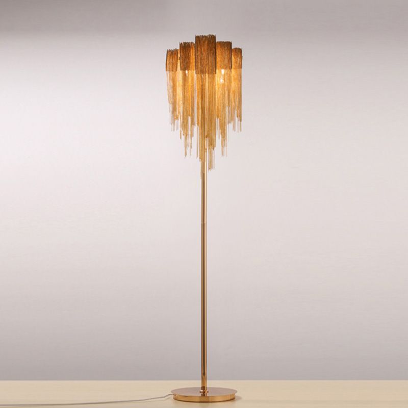 silver and gold floor lamp