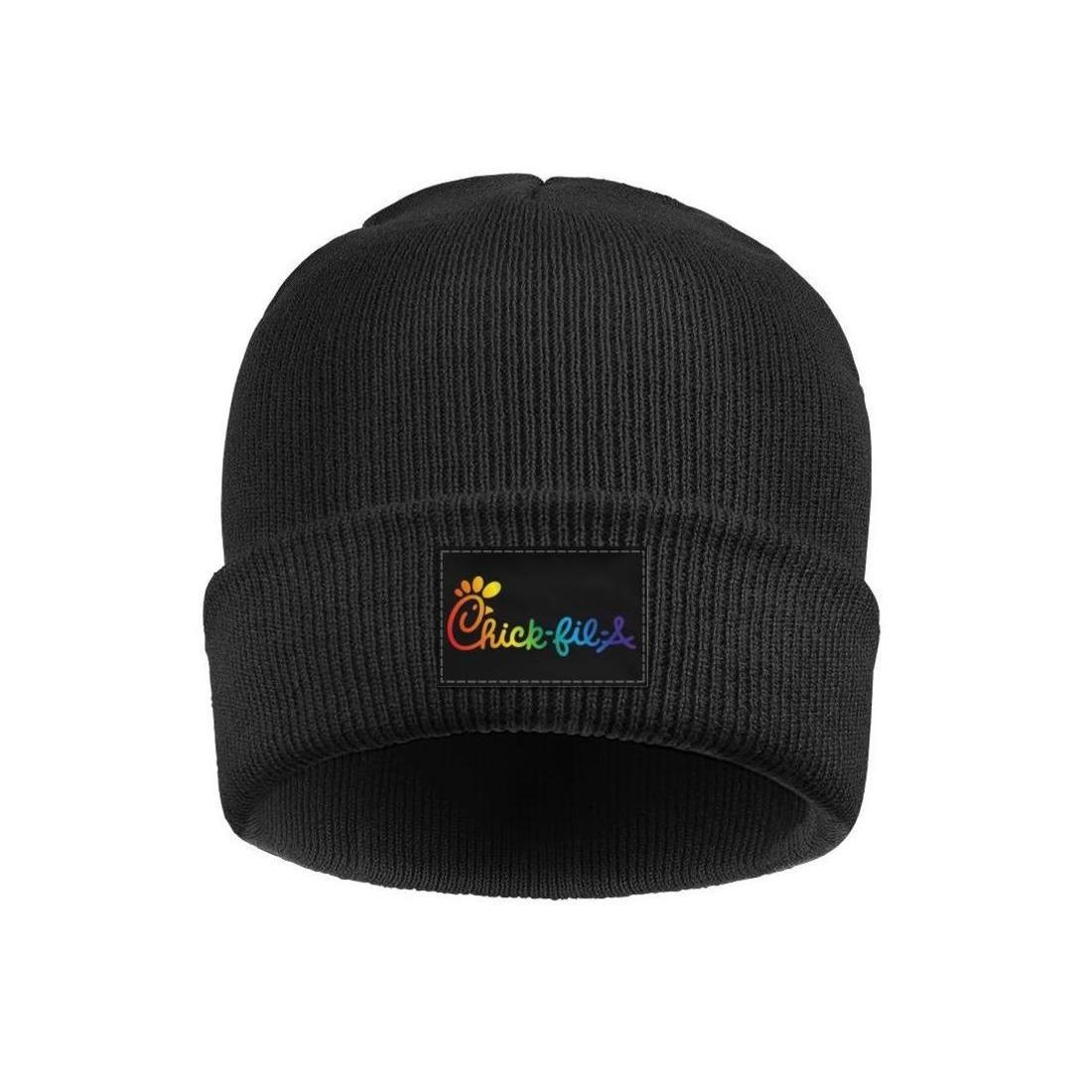 Skull Caps Fuck You Rainbow Winter Warm Knit Hats Stretchy Cuff Beanie Hat Black