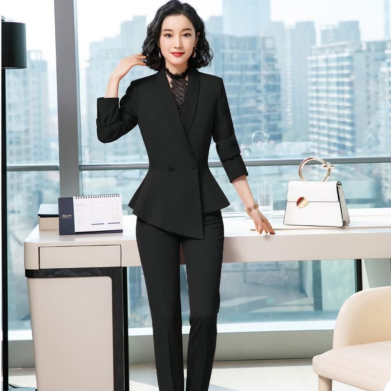 womens dark red suit