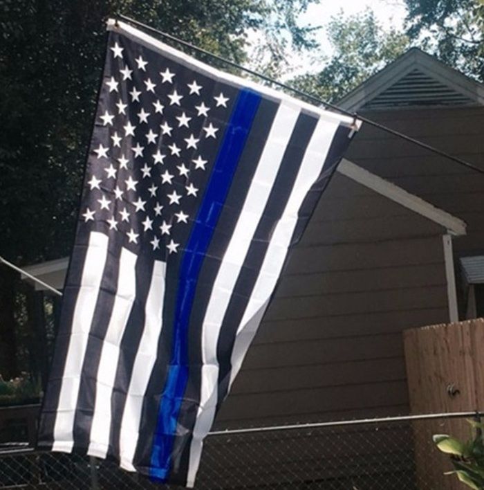 Usa Thin Blue Line 3x5ft Flag Poly Flags Garden Patio Plastpath Com Br