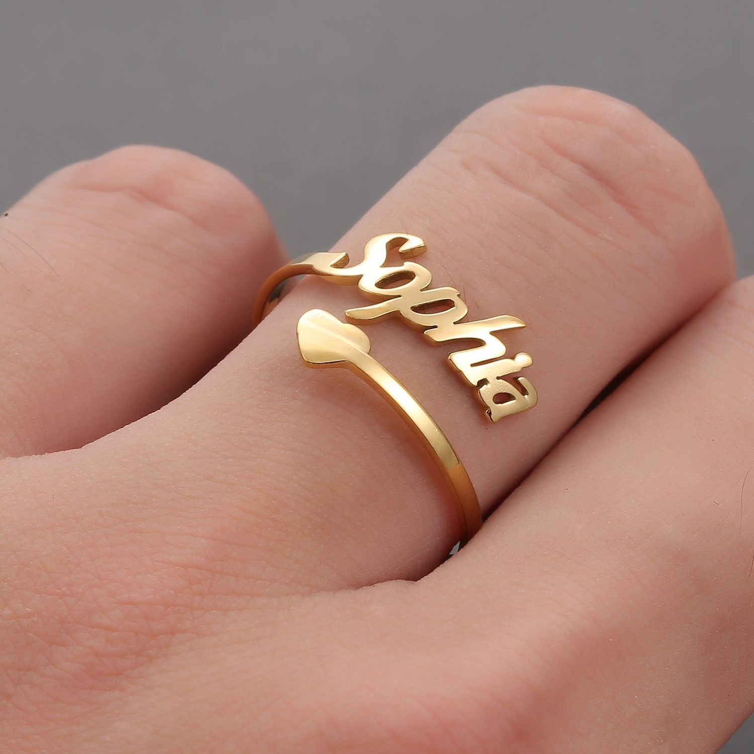 2022 Adjustable Custom Ring  Personalized Letter Heart Name  