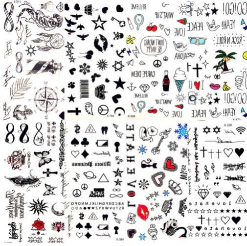 Acheter Hot Sexy Sexy Lèvres Feuille Noir De Bande Dessinée Tatouage Temporaire étoile Mignonne Tatouage Autocollant Amour Femmes Corps Doigt Art