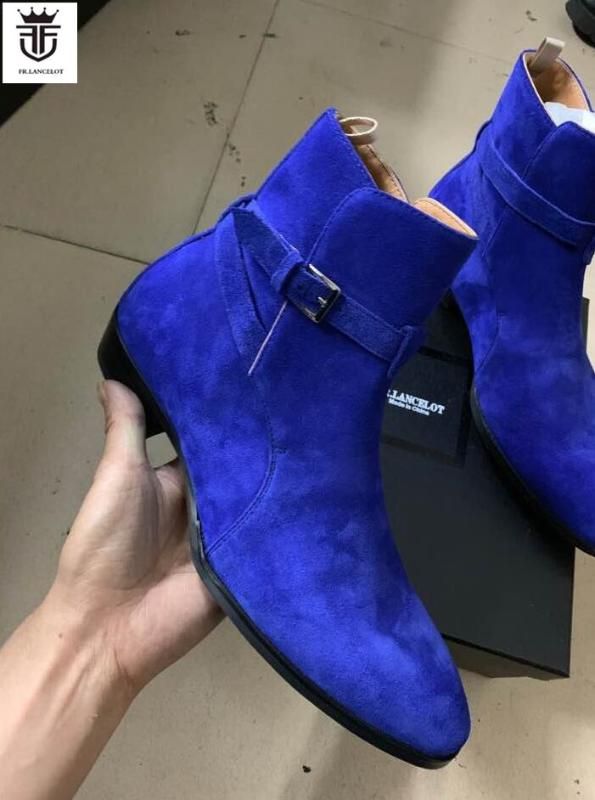 blue suede boots
