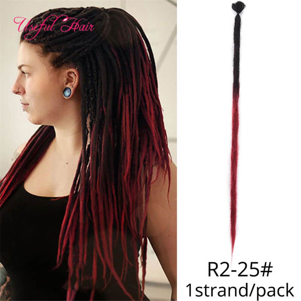 2019 20inch 2020 Fashion 100 Handmade Dreadlocks Extensions Dreads Hairsynthetic Crochet Dreads Braiding Hair Extension Men Women Black 1root From