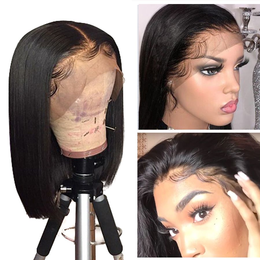 Short Blunt Cut Bob Wig Straight Lace Front Human Hair Wigs For
