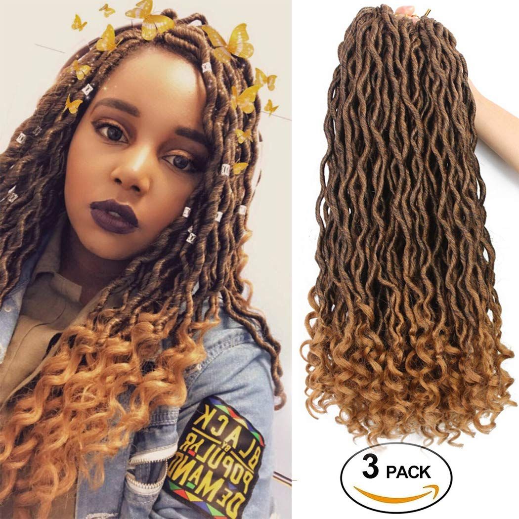 2020 Goddess Faux Locs Braid 18 Crochet Hair Wavy Synthetic